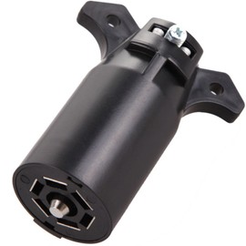 NEWSUN® - Enchufe de remolque de 7 pines, impermeable, duradero, conector de repuesto de remolque, adaptador de extremo macho, 7 vías 12 V para remolque, RV, conexión a luces, frenos, señales, arnés y más