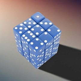 Blue Opaque Squared Corner Dice with White Pips D6 12mm (1/2in) Pack of 36 Dice Koplow Games