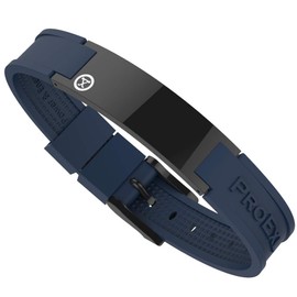 PROEXL® Sports Golf Magnetic Bracelet Carbon Dark Black with Blue Strap Waterproof