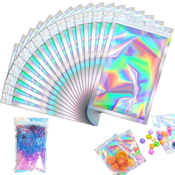 FLOVAZO Bolsa Hermética, 200 Piezas de Color Holográfico, Cierre Resellable