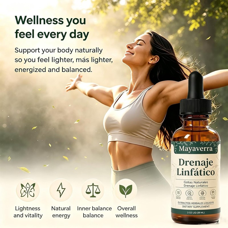 Mayaverra Drenaje Linfático — Gotas Naturales, 2 FL OZ (1PCS/60ML)