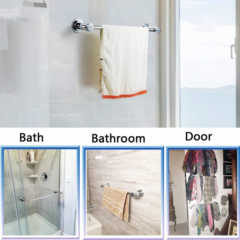 JiePai Suction Cup Towel Bar 24 Inch,Removable Modern Vacuum Suction