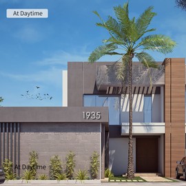 8 Inch Reflective Address Numbers For House,Modern House Numbers Large Black Exterior Street Metal floating house numbers for outside Floating Mount Or Flush Mount Aluminum Home Door Number 8