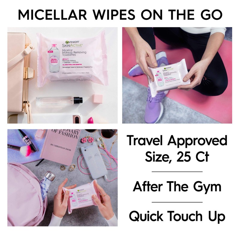 Garnier Micellar Facial Cleanser & Makeup Remover Wipes for Waterproof
