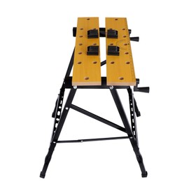 220Lbs Portable Small Workbench with Vise,Folding Sawhorse/Worktable, Multifunctional Workstation