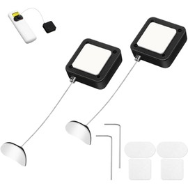 6.5 ft Retractable Remote Control Cable Tether Lock with Adjustable Locking Leash Length Clasp,Remote Control Security Lanyard Lock for TV Remote Control,Gaming Controller (4)