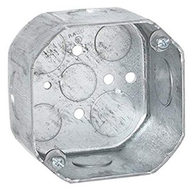 Hubbell-Raco 167 4-Inch Octagon Box, 2-1/8In. Deep, (2) 1/2-Inch & (2) 3/4-Inch Side Knockouts, (Pack of 25)