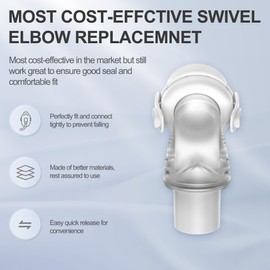 2 Packs Replacement Swivel Elbow Connector Compatible with Airfit F20 and Airfit F30,Tube Quick-Release Elbow,Great-Value Supplies by AirSmart