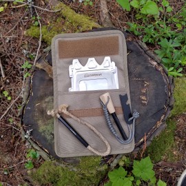 Coopers Bay Flatpack Stove/Firestarter Package - Includes Twig Stove, Ferro Rod and FireWick Tinder - Complete Lightweight Backpacking Stove Kit (Stainless Steel)