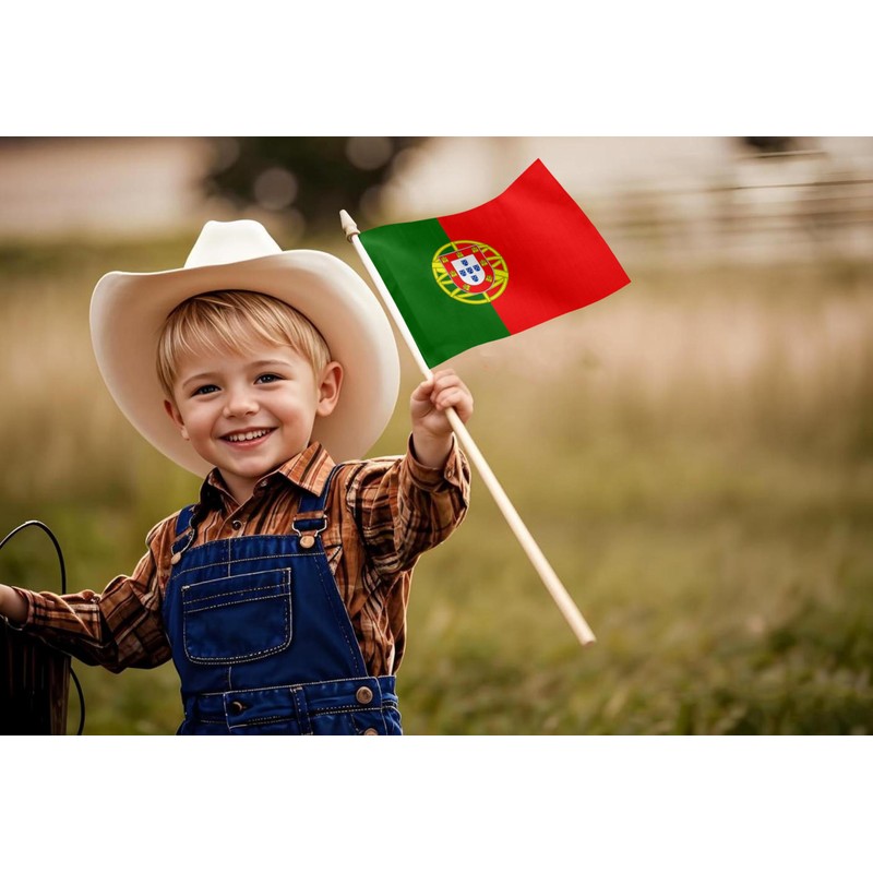 Portugal Stick Flag 4x6IN 12 Pack Small Mini Portuguese National