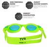 TYR Unisex Child Vesi Low Profile Swimming Goggles - Blue/Yellow/Yellow,