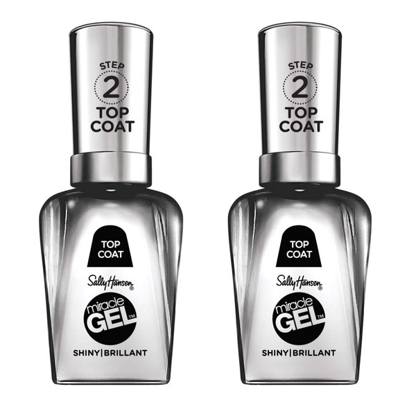 Sally Hansen Miracle Gel Nail Polish - Shiny Top Coat Duo Pack (Packaging May Vary)