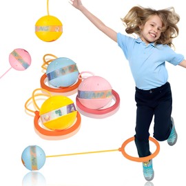 Sepco 3PCS Light up Ankle Skip Ball Flashing Swing Balls Sports Game Outdoor Glow in The Dark Adults Jumping Ring Kids School Recess Skipping Toy