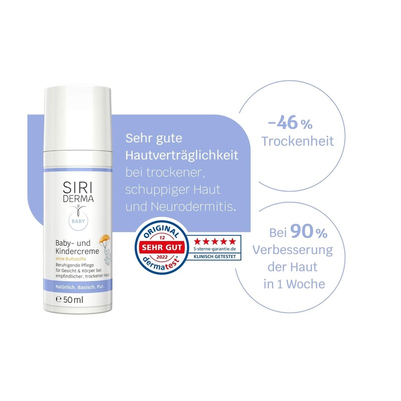 SIRIDERMA Basic Baby and Children's Cream, Without Fragrances, Skin Care