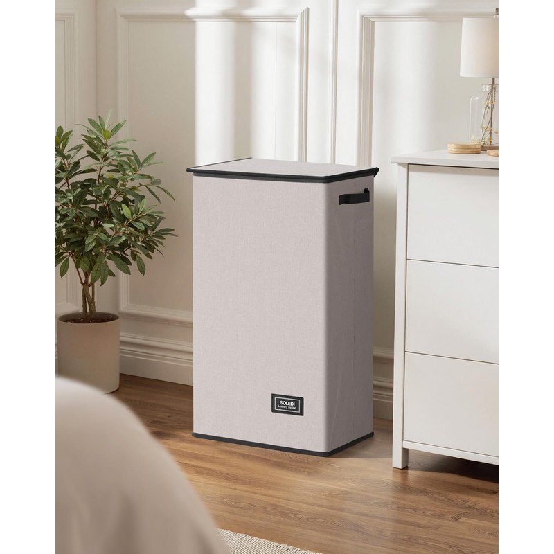 SOLEDI Laundry Hamper with Lid 100L Large & Tall Collapsible