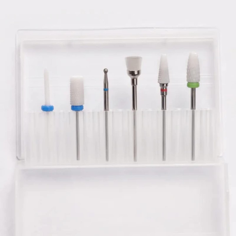 6 pcs juego de brocas ceramica para manicura y pedicura