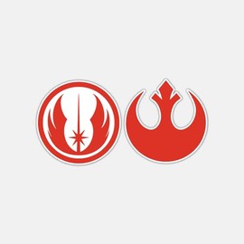(Pack of 2) Jedi & Rebel Logo Vinyl Sticker | Decal for Cars | Trucks | Walls | Windows | Laptops | Waterproof | 4 Inches