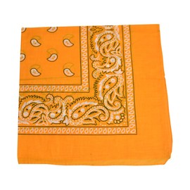 Motique Accessories 22 Inch Cotton Paisley Bandana - Light Orange
