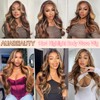 AUABEAUTY 28 Inch Honey Blonde Ombre Lace Front Wig Human
