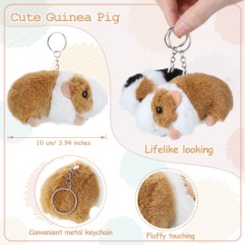 12 Pieces Cute Guinea Pig Stuffed Animal Bulk Guinea Pig Plush Toy Small Stuffed Doll with Chain for Boy Girl Party Favors Goodie Bag Fillers Carnival Prizes Birthday Gift, 4 Inch