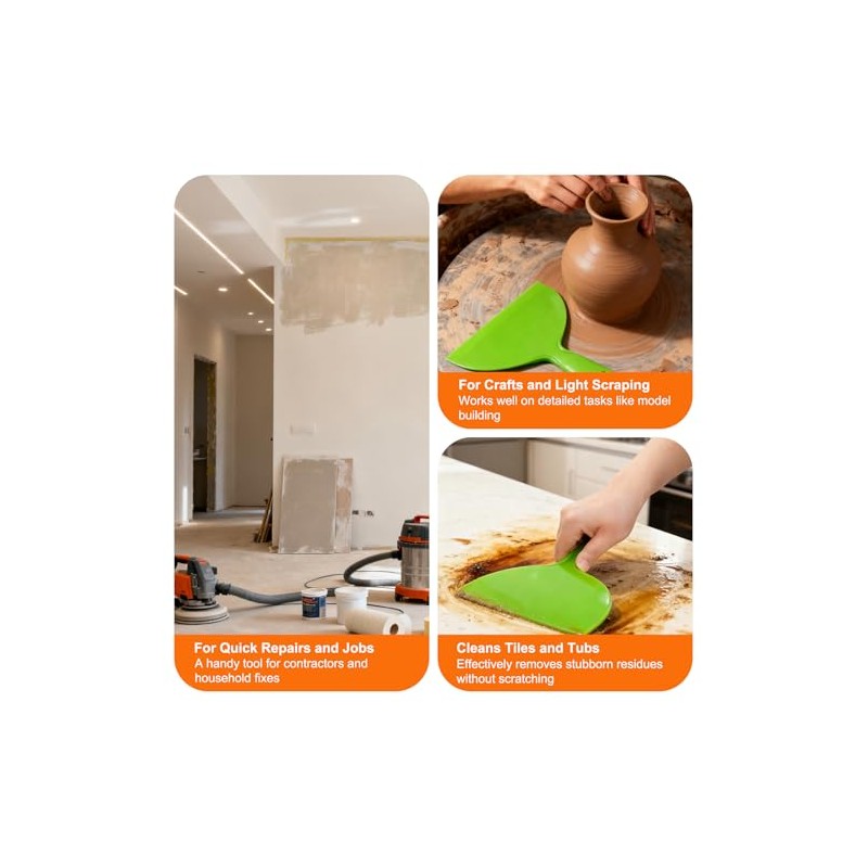 Putty Scraper 10" 3-Pack, Flexible Plastic Knife for Taping Drywall