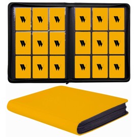 Premium 9-Pocket Zippered Trading Card Binder, 540 Pockets Double-Sided Side-Loading Card Organizer Album, PU Leather Card Holder Protector for MTG, TCG, Sports Cards Yellow