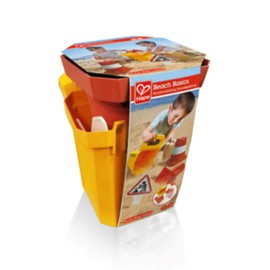 Hape Construction Sand Toy Set | Toy Set with Bucket, Shovel, Cone and Sign, for Children Ages 3+ Years