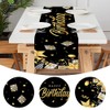 GROVBLE Birthday Table Runner, Happy Birthday Table Runner, Black Gold