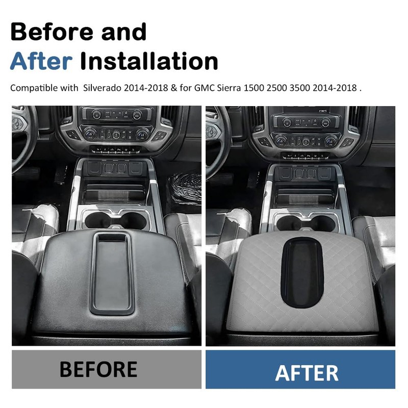 DEYTOP Center Console Cover for Chevy Silverado & Sierra 2014-2018