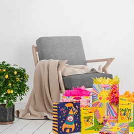 Glick Medium Gift Bag, Rocket Boy, 225 x 200 x 100 mm, Luxury Recyclable Bag for Birthdays & Celebrations