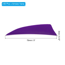 PATIKIL Arrows Vanes 50 Pack 3 Inch Arrow Turkey Feather Fletch Right Wing Fletching Purple for DIY Target Shooting
