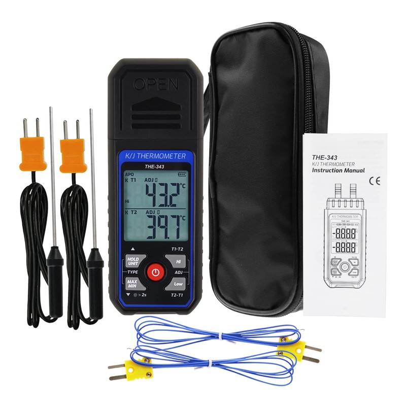 Thermocouple Thermometer Digital K Type Thermometer with 4 Thermocouples, -328~2500℉