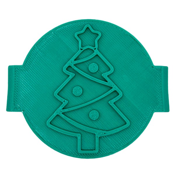 Decorated Tree Christmas Cookie Stamp Fondant Embosser 6cm (2.36 inches) for Baking, Icing, Fondant, Biscuits, Cookie, Cupcake, Decoration - Made in UK - The Cookie Factory