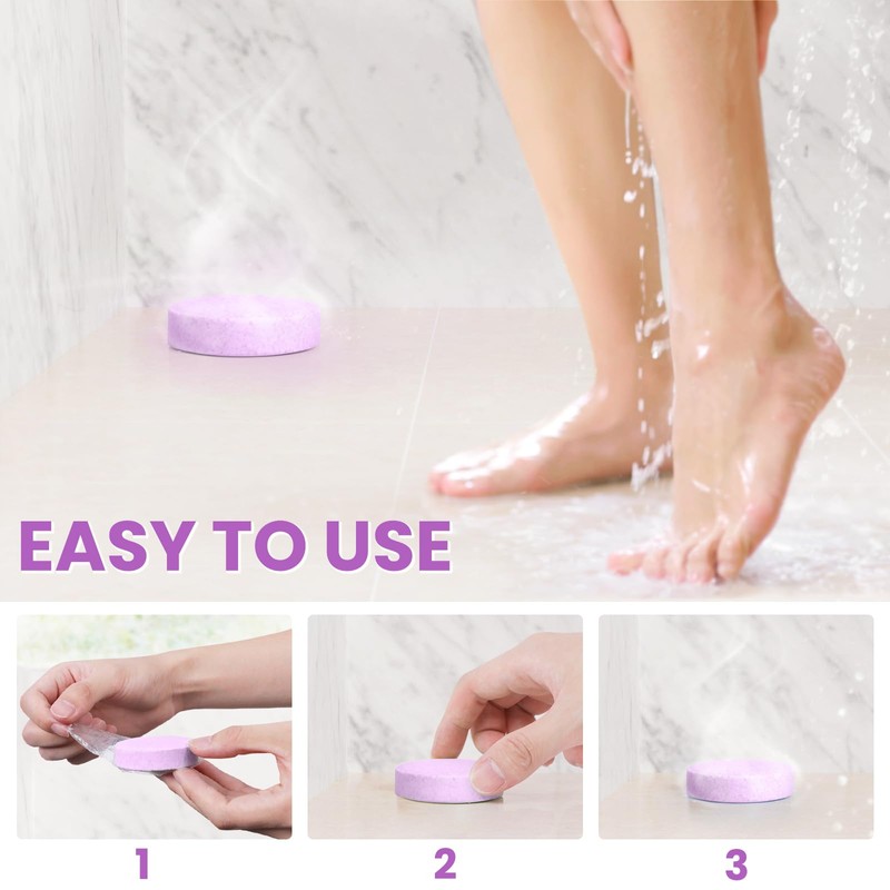 Shower Steamers 8 Pack Set Shower Bombs Tablets in Purple