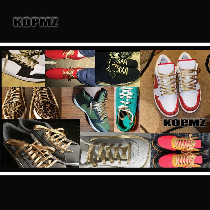 KOPMZ 2Pair Shoelaces for Sneakers, Flat Shoe Laces Boot Strings