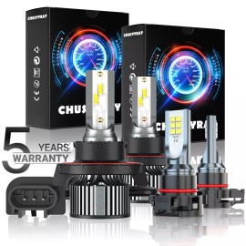 CHUSYYRAY For Jeep Patriot 2010-2016 2017 9008 4x LED Headlight 5202 Fog light Bulbs 6500K