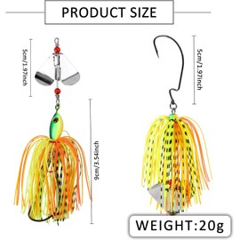 Spinnerbait Fishing Lures Kit Set 6Pcs/12Pcs Bass Fishing Buzzbait Multicolor Bass Pike Trout Metal Spinner Baits Topwater Lure Freshwater Saltwater Fishing