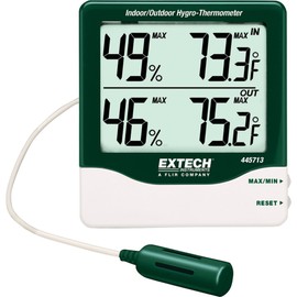 Extech 445713 Big Digit Indoor Outdoor Hygro-Thermometer - Large LCD, Temperature & Humidity Display, Min/Max Tracking, Comfort Level Icons, Wall or Desk Mount, Accurate Digital Sensor