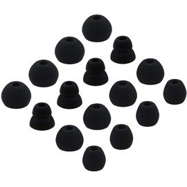 ALXCD Ear Tips Replacement for Beats Flex Wireless Earphones, S/M/L/D 4 Sizes 8 Pairs Soft Silicone Eargel Earbuds Tips, Fit for Beats Flex, 8 Pairs (Black)