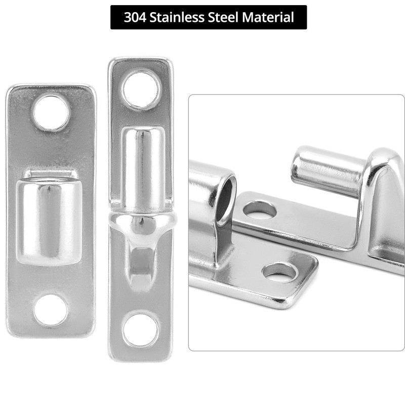 QWORK Farm Fence Gate Hinges, 4-Pieces 304 Stainless Steel Wall