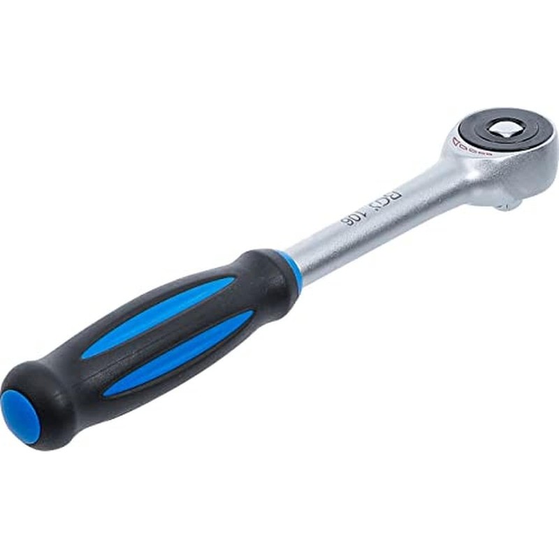 BGS 106 Reversible Ratchet with Spinner Handle, Silver/Black/Blue, 3/8-Inch