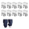 Hemming Clips, Set of 10, Transparent White, ABS Plastic, Clothing