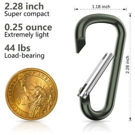 sprookber 2.28" Small Carabiner Clip Keychain, D Ring Caribeaner Clip, Key Clip Caribeener Multipurpose, Set of 20 Pack