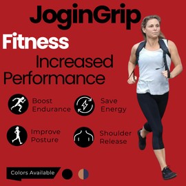 JoginGrip - Innovative Running Vest - Relieves Arms and Shoulders - Increases Performance and Endurance - Perfect for Running and Hiking Outdoors, on a Treadmill or a Walking Pad (Black/Black)