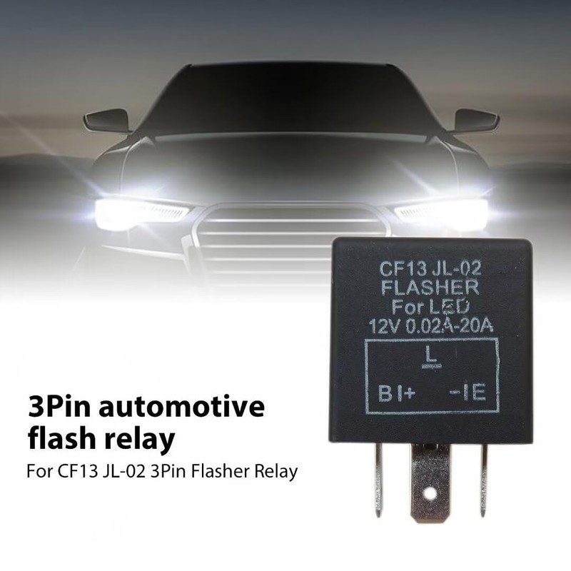 HaeKap 3-Pin 12V Flasher Relay Fix Light LED Lamp Turn