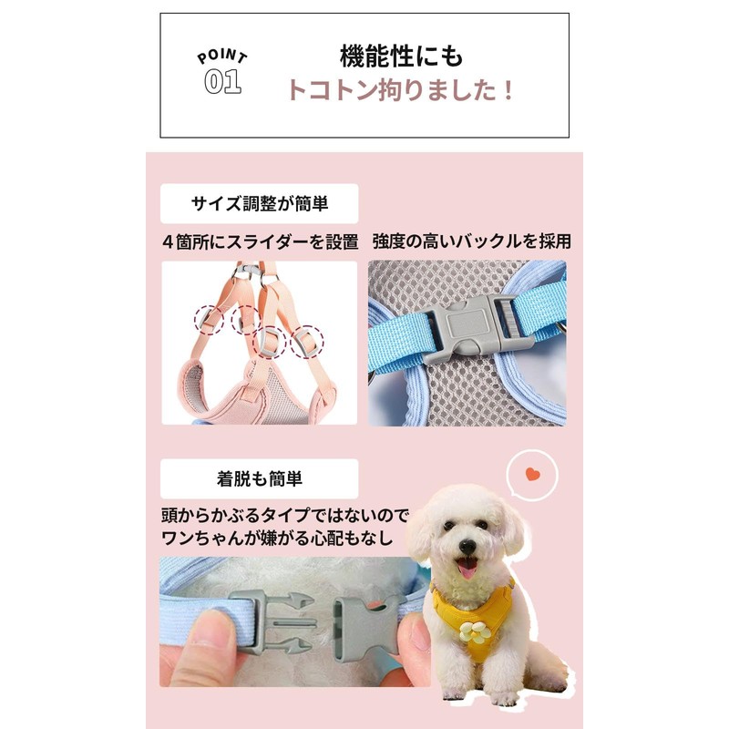 CLOGRATIA Chihuahua Harness, Puppy Harness, Lead, Small Dogs, Toy Poodle,