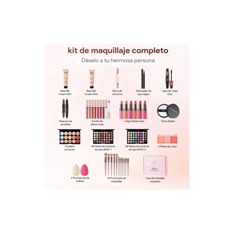 134 Kit De Maquillaje Profesional Completo Para Principiante