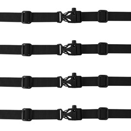 MOLENCO Pack of 4 Adjustable Chest Strap Backpack, Quick Release Backpack Strap, Non-Slip Durable Chest Strap for School Bag, Jogging, Hiking, Outdoor (Black)