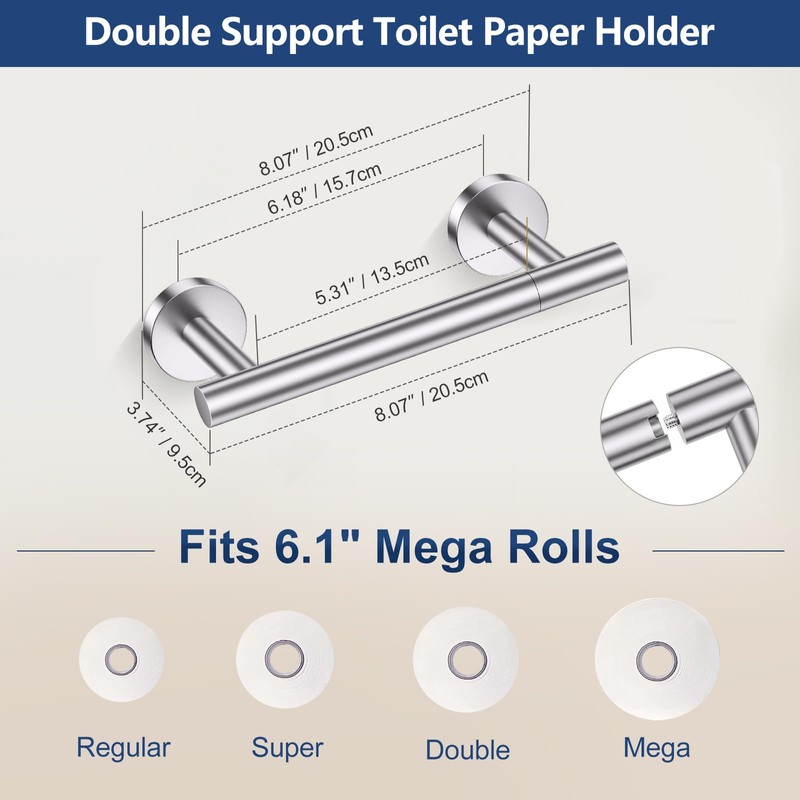 TQKAG Brushed Nickel 5 Piece Bathroom Hardware Accessories Set 23.6"