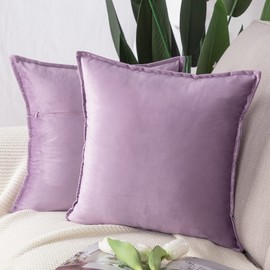 Madizz Set of 2 Velvet Decorative Cushion Covers Luxury Style Cushion Cover for Sofa for Bedroom Purple 40 x 40 cm Square